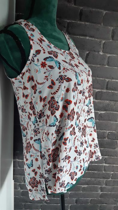 Bluzka na ramiączkach Primark 36 w kwiaty i motyle
