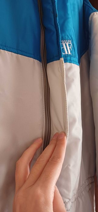 Ocieplana kurtka męska# lekka przejściówka Belfe z kapturem r. M