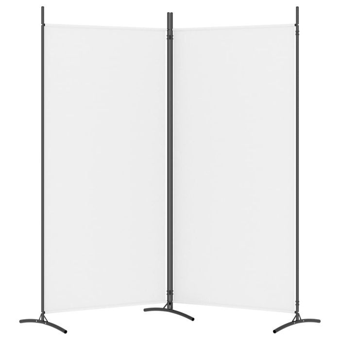 vidaXL Parawan 2-panelowy, biały, 175x180 cm, tkanina