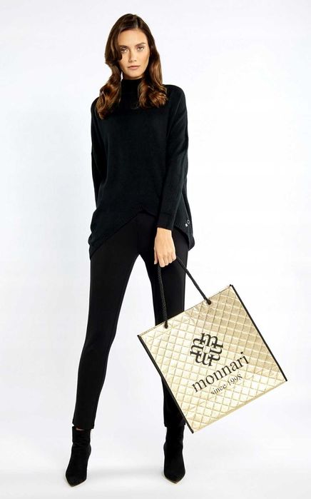 Monnari pakowna torba damska na zakupy shopperka złota materiałowa