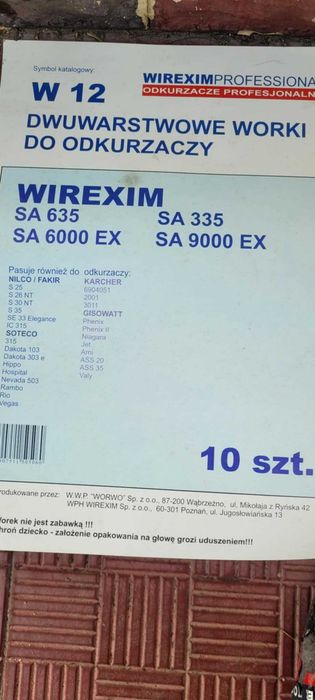 Worki do odkurzacza WIREXIM SA 635