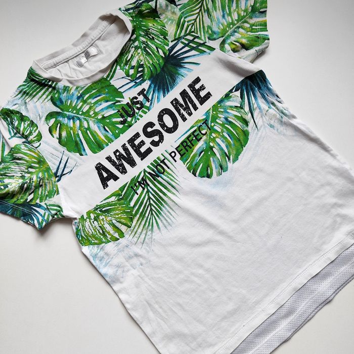 2x t-shirt koszulka chłopięca moro awesome monstera bawełniane 134 140