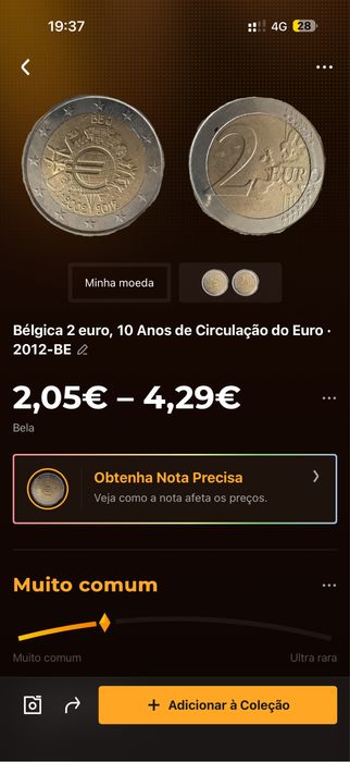 9 moeda se 2€ de varios valores