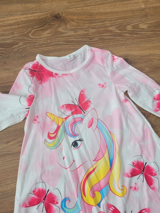 Piękna sukienka jednorozec 7 lat 128