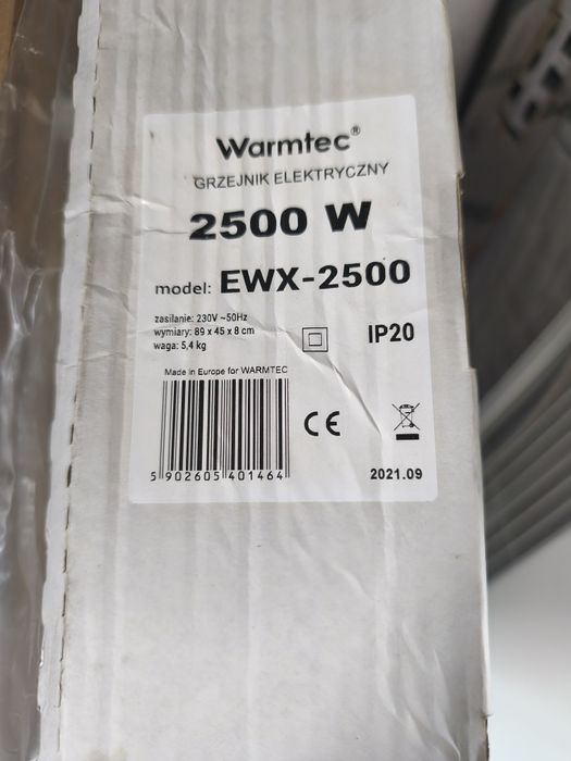 WARMTEC EWX-2500 W grzejnik konwektorowy NOWY