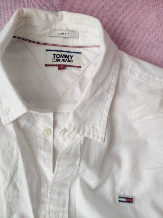 Tommy Hilfiger biała koszula z długim rękawem S oryginalna męska