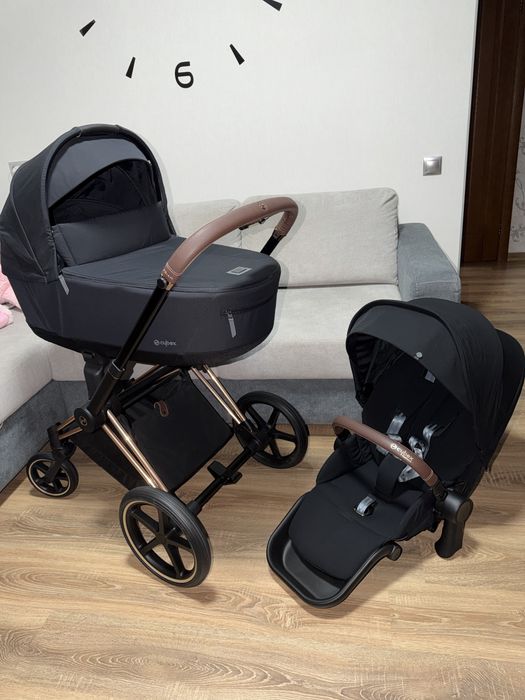 Коляска Cybex Priam 4.0 Black 2025 (комплект 2в1)