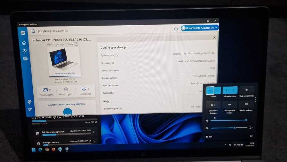 (STAN BDB) HP ProBook 455 G10 Windows 11 Pro PL / 16 GB/ 256GB/ 15.6'