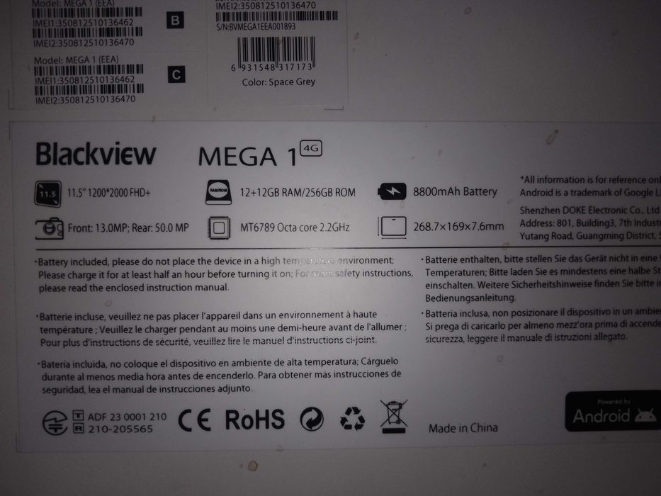 Tablet 12gb blackview