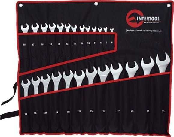 Набір ключів комбінованих, 25 шт (чохол) 6-32 мм CrV INTERTOOL HT-1200