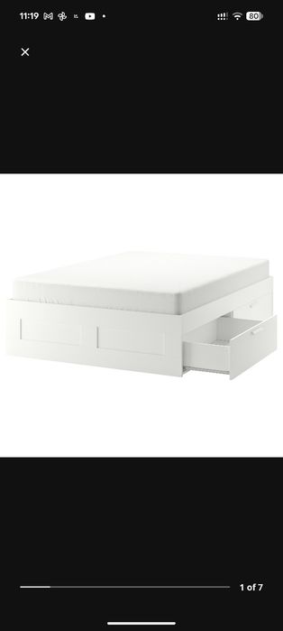 IKEA Brimnes bed, white, 140x200