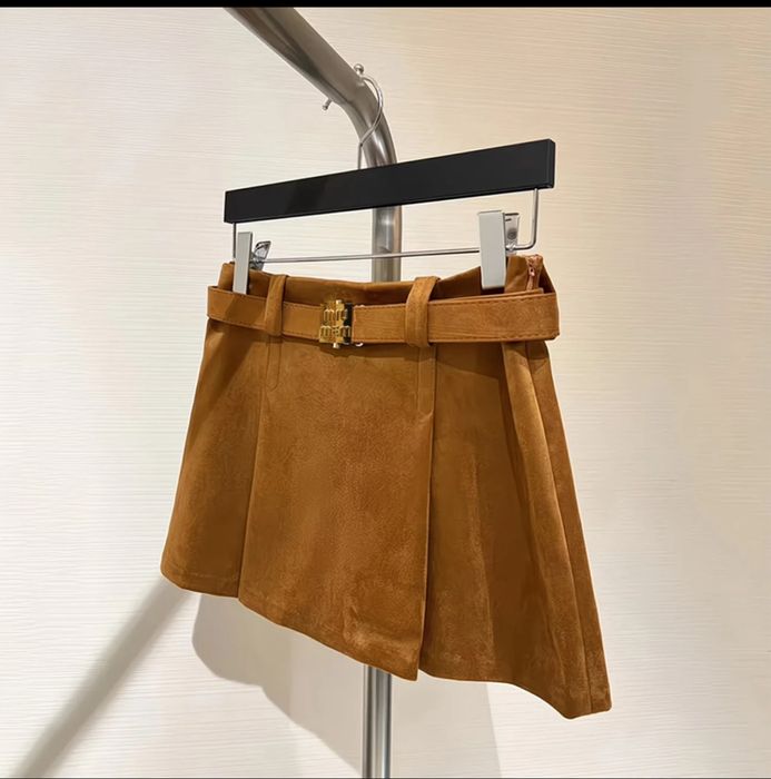 юбка Miu miu коричнева продаж