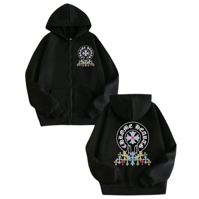 Зип-Худи Chrome Hearts Logo унисекс Хром Хартс с крестами кофта New