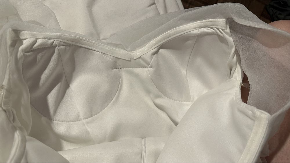 Biała sukienka MIDI „hiszpanka” - idealna na ślub cywilny/poprawiny