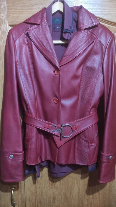 Кожаный женский пиджак