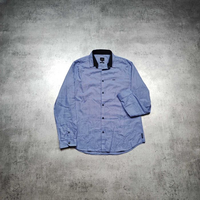 MĘSKA PREMIUM Elegancka Granatowa Koszula Emporio Armani Exachange AX