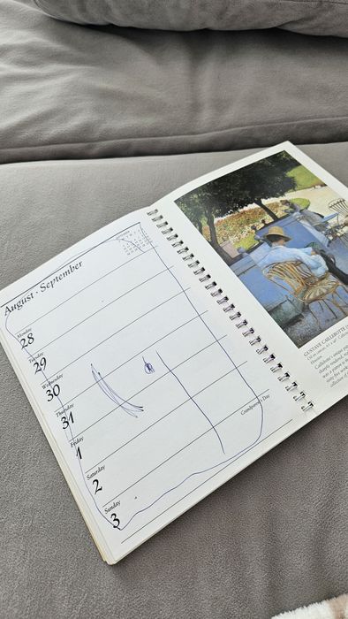 Ретро блокнот США 1995, календарь со знаменитыми произведениями