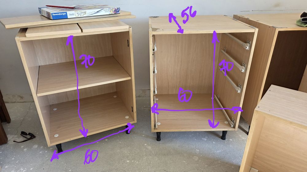 Conjunto de 5 Móveis de Cozinha com portas e ferragens