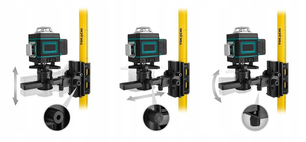 ZESTAW tyczka rozporowa statyw adapter do skosów poziomica laserowa