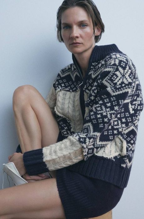 Кардиган Zara на блискавці в лижному стилі