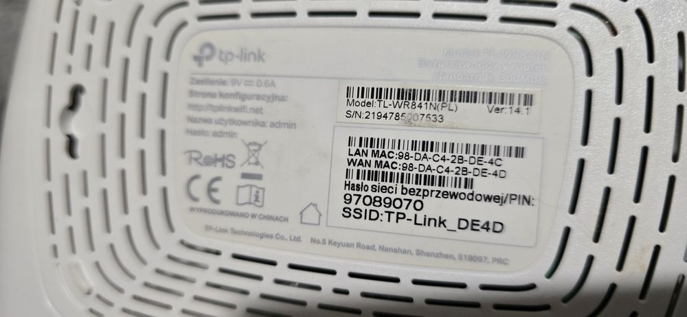Router TP-LINK TL-WR841N