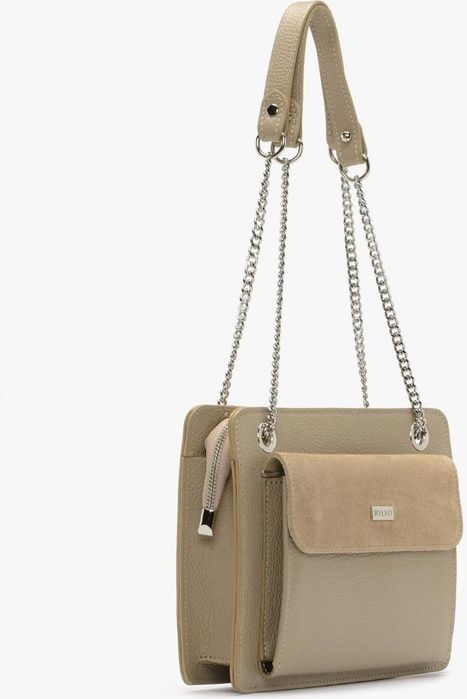 Ryłko beżowa skórzana torebka damska