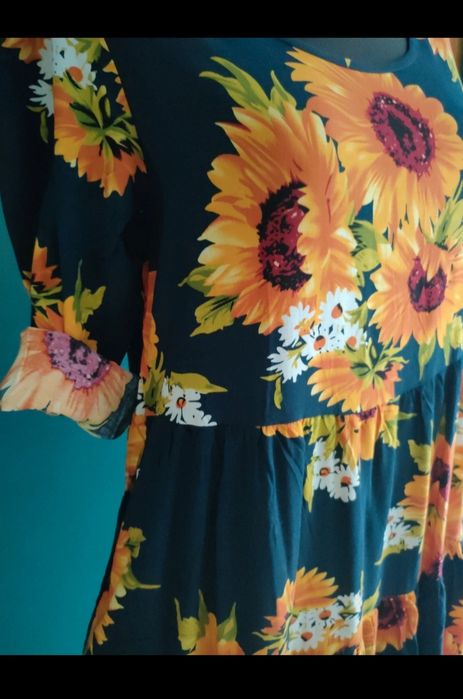 Okazja! Sukienka letnia słoneczniki 100% rayon M