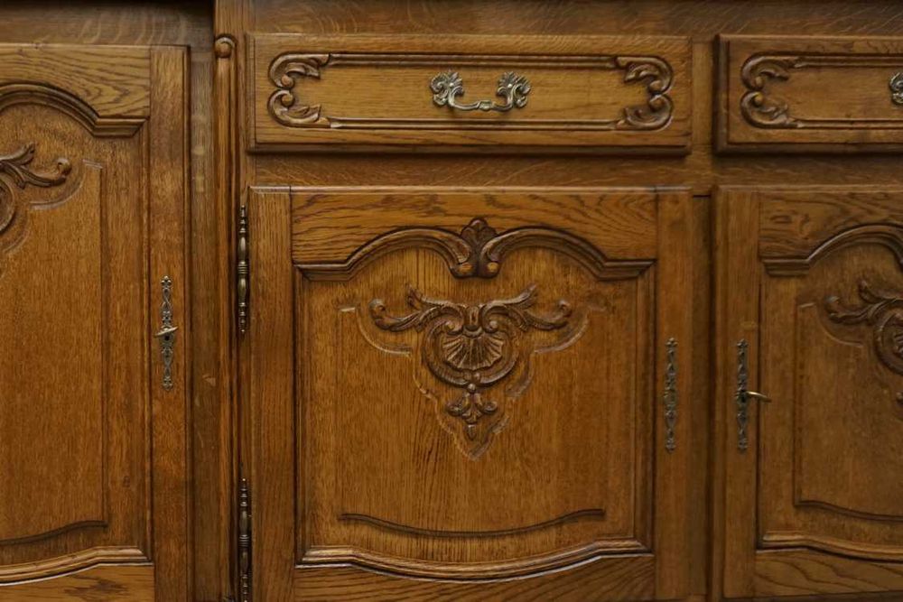 www.HD-MEBEL.pl  Komoda Dębowa Chippendale szer. 220 cm  ( P-1446 )