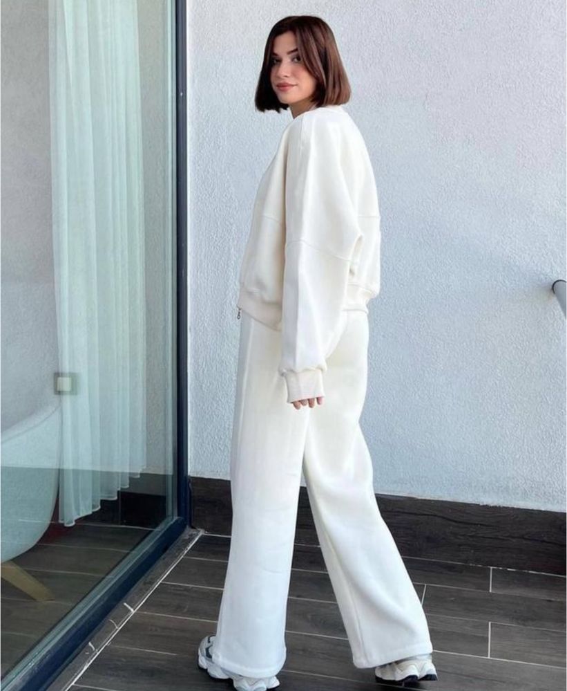 Спортивный костюм zara молочный, костюм на флісі, жіночий костюм зара ...