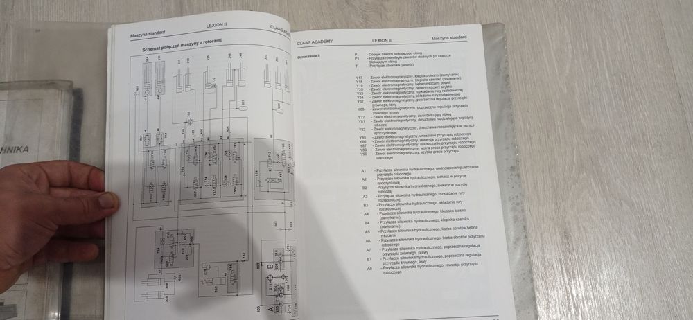 Claas lexion 405-480 książki hydraulika elektryka