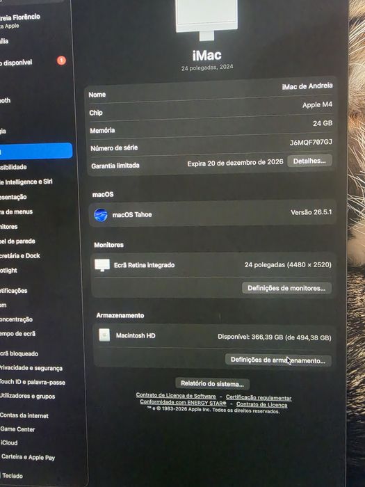 APPLE Imac m4 24gb 512
