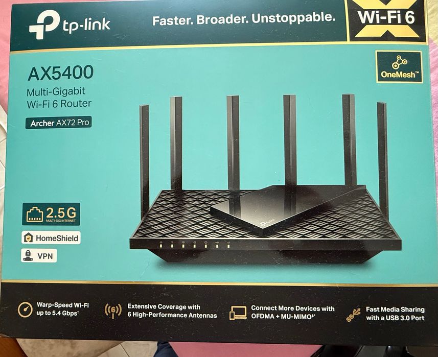 Vendo Router TP-Link AC5400 Novo, com garantia.