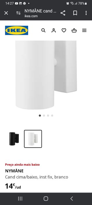 Vendo candeeiro usados Ikea 4 unidades