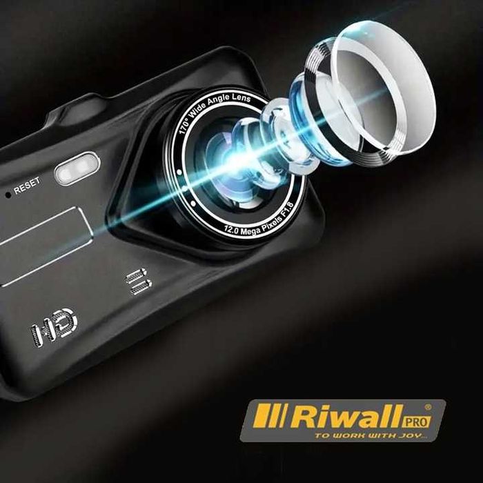 Wideorejestrator jazdy dotykowy kamera cofania RIWALL RCR-01