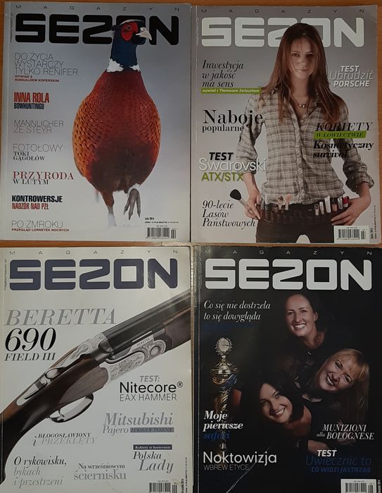 Pakiet 9 egzemplarzy magazynów  "Sezon"  i "Łowiec Polski" - myślistwo