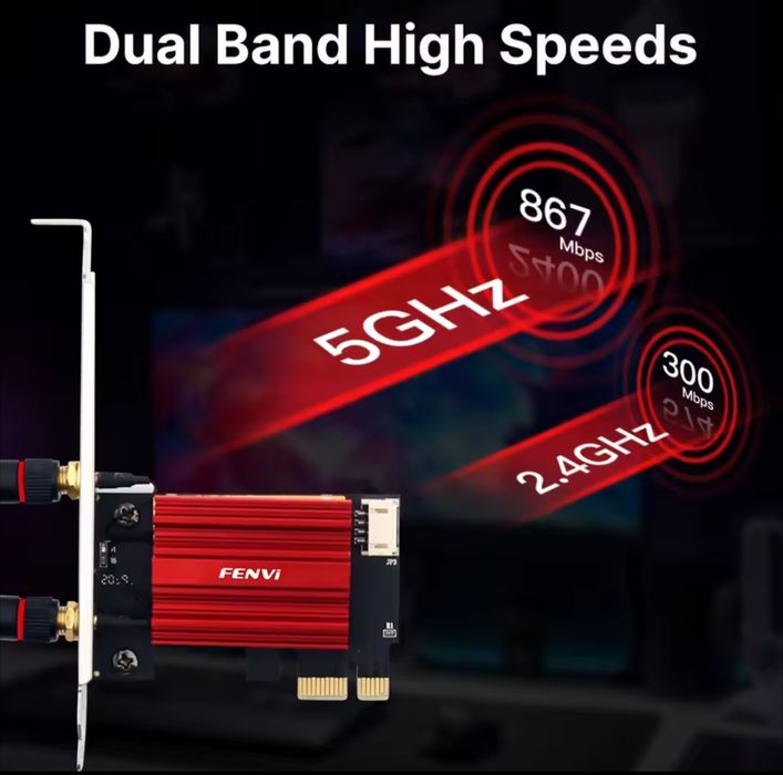 НОВА мережева PCI-E карта FENVI AC1200 (wi-fi+bluetooth)