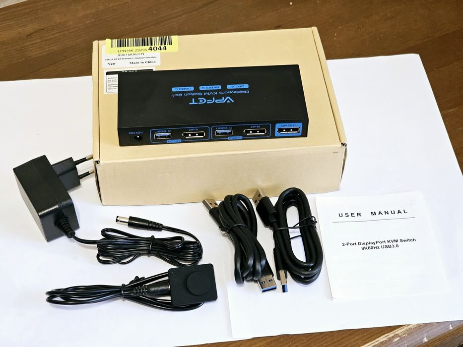 Свіч Display port KVM 2×1 VPFET VP-SW204