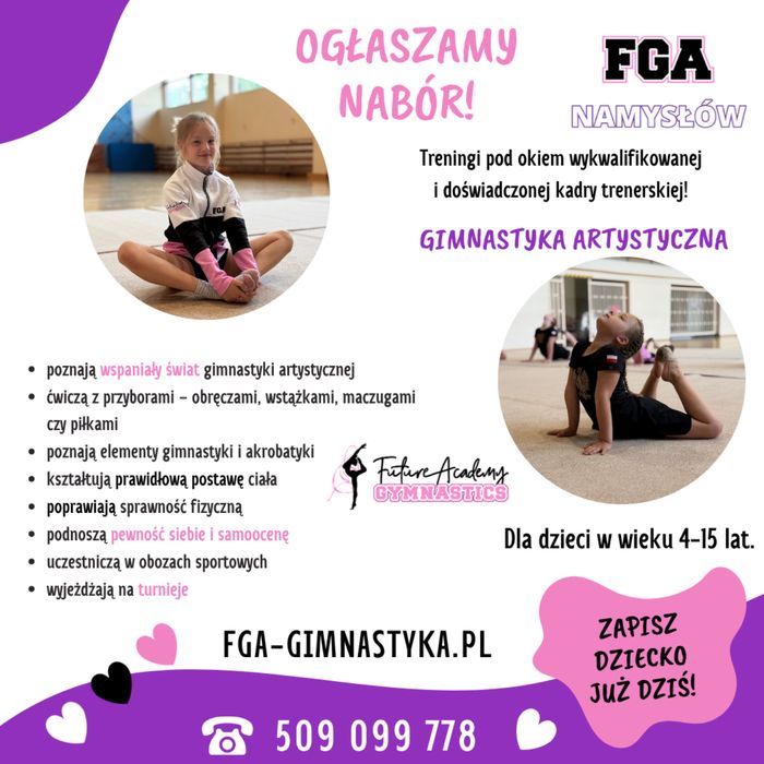Rekreacyjna gimnastyka artystyczna dla dzieci i młodzieży