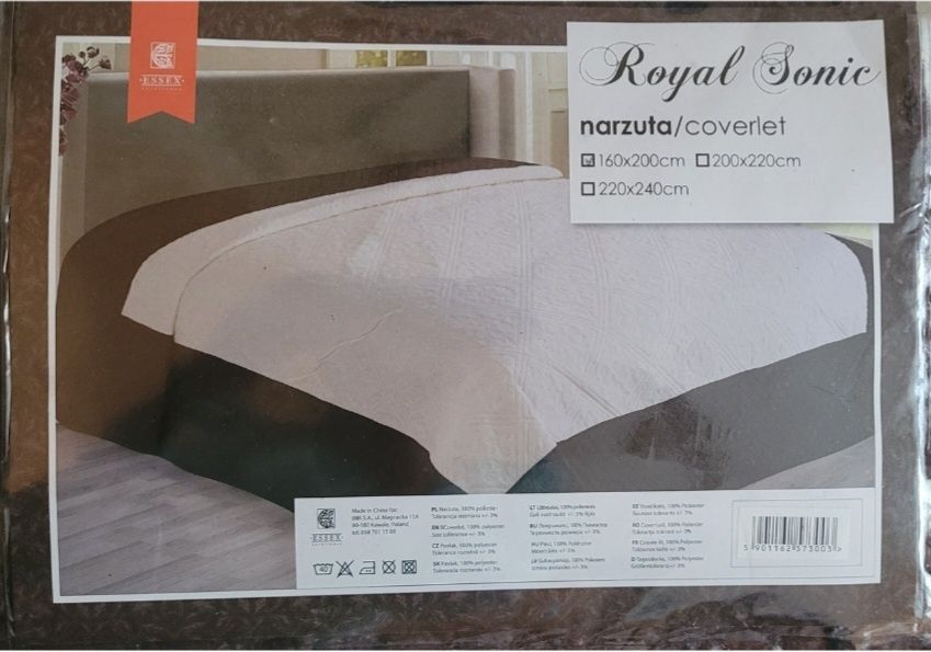 Royal Sonic narzuta na łóżko beżowokremowo-brązowa coverlet 160x200