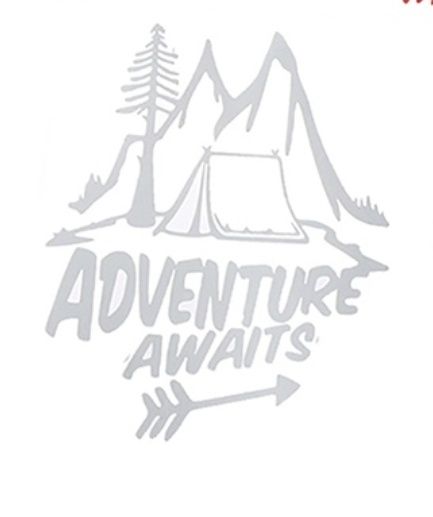 Adventure AWITS  - 15CM x 12cm  - naklejka na auto kamper quad motor ścianę