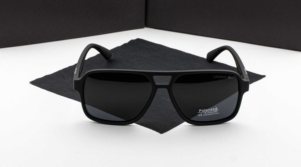 Чоловічі сонцезахисні окуляри Lacoste NEW 2026 | поляризація UV400 | wayfarer | пластикова оправа | матові глянцеві