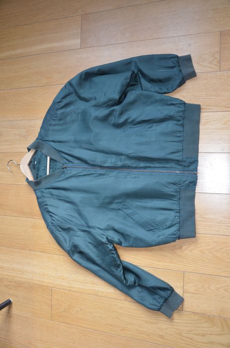 kurtka 100% jedwab silk zielona r. xl/xxl /45/50 bamberka