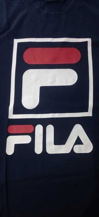 T-shirt Fila Original  Azul com Logo Grande