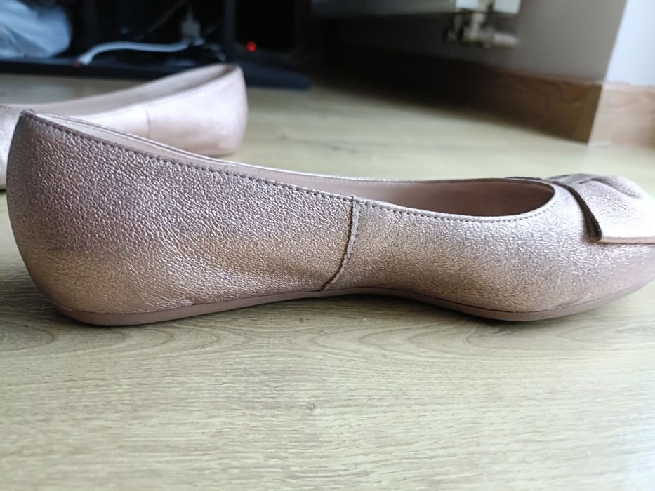 Gino Rossi złote baleriny damskie kokarda rozm 37