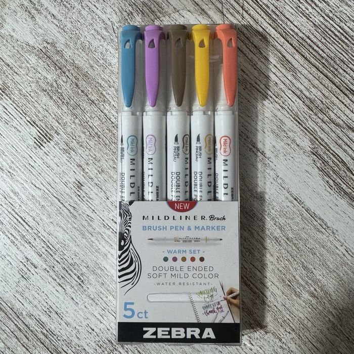 Marcadores Zebra Mildliner 2 Pontas Brush