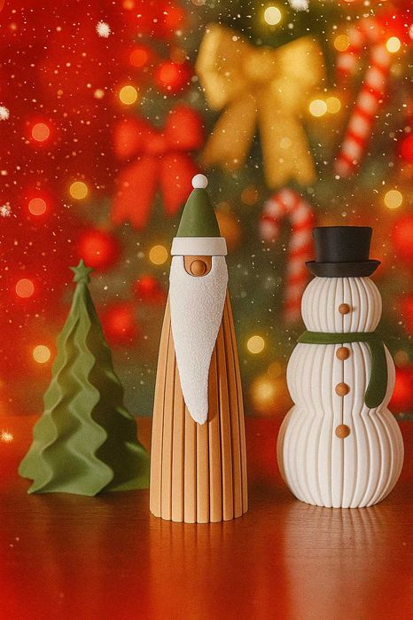 Trio Natalício Pai Natal / Boneco de Neve / Arvore