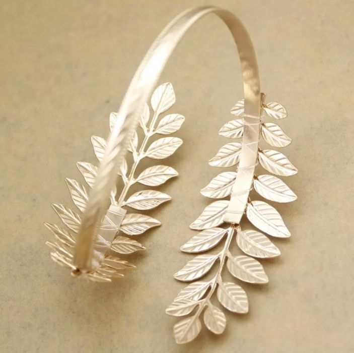 ULTIMA - Pulseira de antebraço dourada - Folhas estilo grego (nova)