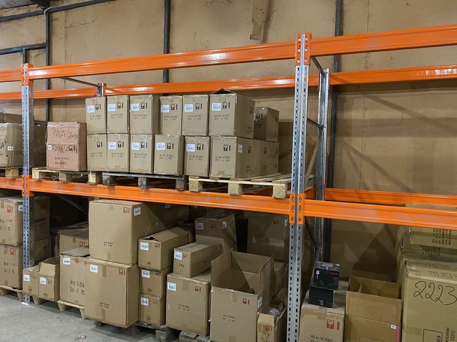 Стелаж БУ, палетні полочні, Паллетные стелажи БУ, Полочные стелажи БУ