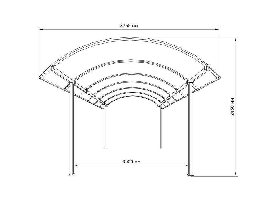 Навес арочный собери сам 6х4 в покраске. Навес для автомобиля