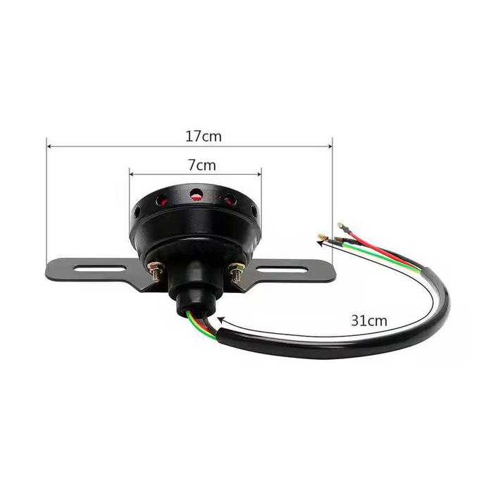Farolim traseiro universal 12V com suporte de matrícula